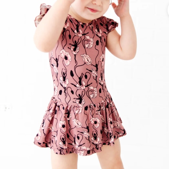 Dream Jamms Dreamiere Bamboo Baby Girl Flutter Romper and Headband 3-6 months - Picture 3 of 9